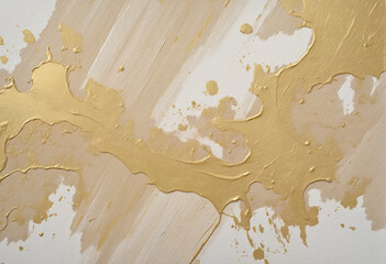 Canvas background painted with beige, gold and white paint
