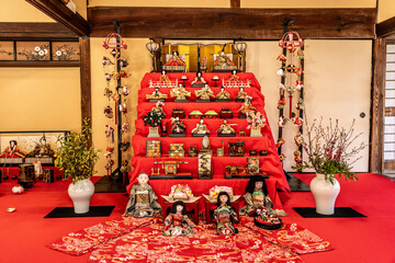 Fototapeta na wymiar Traditional Japanese Hina dolls displayed in the Hundred Herb Garden_13