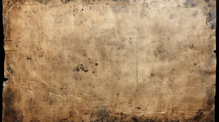 Sheet of aged paper stained with black ink, background, copy space.