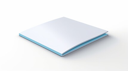 Vector Mockup of Booklet Cover Isolated. Opened Square Magazine, Brochure, or Notebook Template on White Background. 3D Illustration for Design.