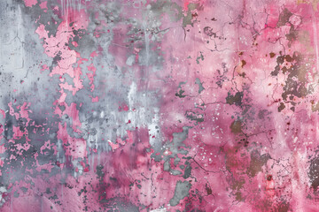 A wall with a pink and grey background