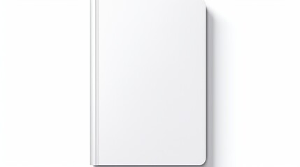 Vertical Closed Book Mockup Isolated on Transparent Background. White Blank Cover. 3D Realistic Book, Notepad, Diary, etc., Vector Illustration. - obrazy, fototapety, plakaty