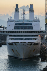 Modern cruise ship cruiseship liner maintenance repair modernization refurbishment overhaul dry...