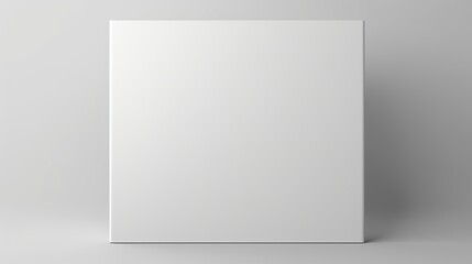 White Blank Book Cover Seen from Above on Grey Background, with Shadow. - obrazy, fototapety, plakaty