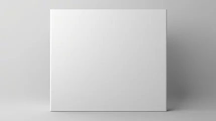 Foto op Plexiglas White Blank Book Cover Seen from Above on Grey Background, with Shadow. © Tahir
