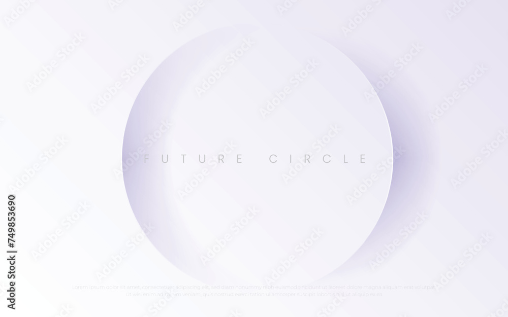 Wall mural Minimalist Circles Background with Luxury Style, Neon Circles. Futuristic Circular Concept and Wallpaper. Vector Illustration. Neon Background with Glowing Wavy Line and Geometric Circle Shapes