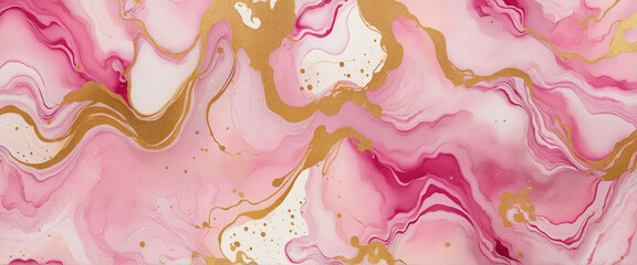 Abstract alcohol ink background, Soft pink colors with gold.