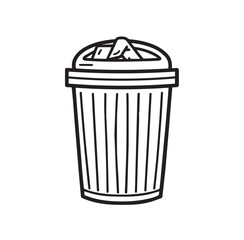 Vector Trash Can Symbol for Waste Management Concepts