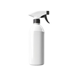 A blank plastic spray bottle with a trigger spray nozzle isolated on transparent background, png
