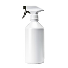 A blank plastic spray bottle with a trigger spray nozzle isolated on transparent background, png