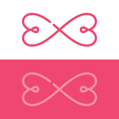 Infinity heart logo. Design element isolated love sex logo