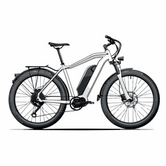 Fototapeta premium Electric bicycle in cartoon, doodle style. Image for t-shirt, web, mobile apps and ui. Isolated 2d vector illustration in logo, icon, sketch style, Eps 10. AI Generative