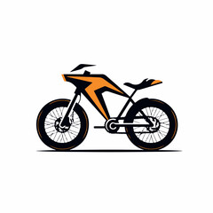 Fototapeta premium Electric bicycle in cartoon, doodle style. Image for t-shirt, web, mobile apps and ui. Isolated 2d vector illustration in logo, icon, sketch style, Eps 10. AI Generative