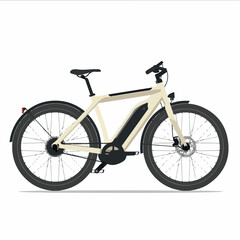 Electric bicycle in cartoon, doodle style. Image for t-shirt, web, mobile apps and ui. Isolated 2d vector illustration in logo, icon, sketch style, Eps 10. AI Generative