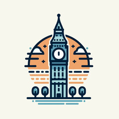 Big Ben Vector Art logo sticker icon.