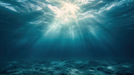 Fototapeta na wymiar Underwater Scene with Rays of Light