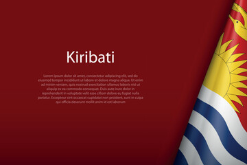Kiribati national flag isolated on background with copyspace