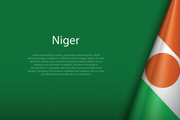Niger national flag isolated on background with copyspace