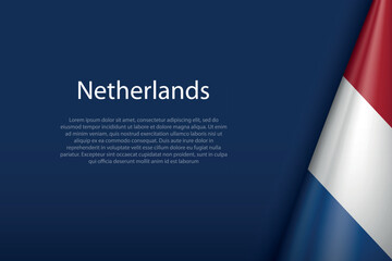 Netherlands national flag isolated on background with copyspace