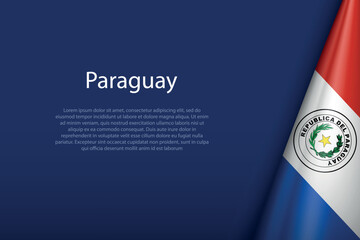 Paraguay national flag isolated on background with copyspace