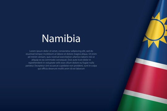 Namibia national flag isolated on background with copyspace