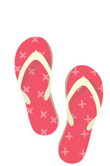 Flip flops flat vector set. Colorful flip flops illustration in cartoon style. Hello summer concept. Summer vacation item. Summer accessories.