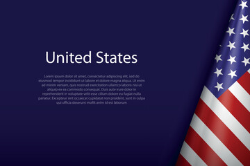 United States national flag isolated on background with copyspace