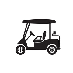 Fototapeta premium Golf cart in cartoon, doodle style . Image for t-shirt, web, mobile apps and ui. Isolated 2d vector illustration in logo, icon, sketch style, Eps 10, black and white. AI Generative