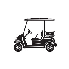 Golf cart in cartoon, doodle style . Image for t-shirt, web, mobile apps and ui. Isolated 2d vector illustration in logo, icon, sketch style, Eps 10, black and white. AI Generative