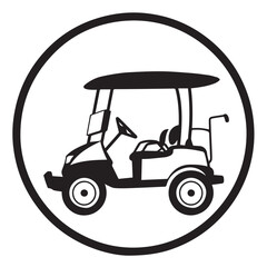Obraz premium Golf cart in cartoon, doodle style . Image for t-shirt, web, mobile apps and ui. Isolated 2d vector illustration in logo, icon, sketch style, Eps 10, black and white. AI Generative