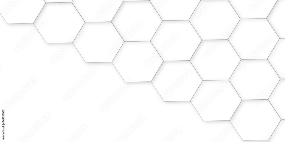 Poster 3d hexagonal structure futuristic white background and embossed hexagon abstract with hexagon backgr