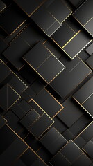 gold and black cube background and wallpaper, modern square geometric style background