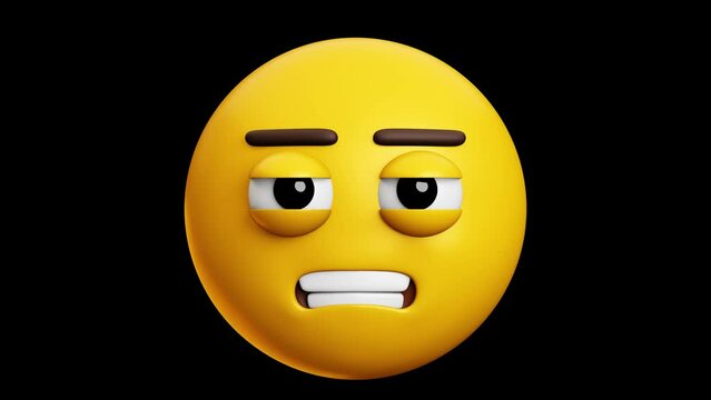 Cynical look  emoji, 3d emoticon animation, Alpha channel, Transparent video