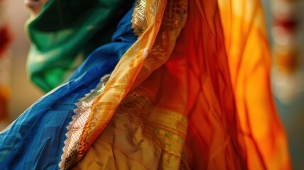 Vibrant Indian Independence Day Celebration with Flag Colors Backdrop