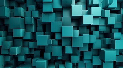 Obraz premium Abstract blue and green cubic background.