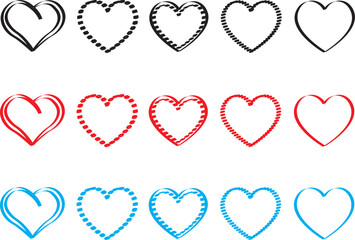 Heart Eps Vector Art, Icons, and Graphics Colorufll bundle Teamplate Free Download