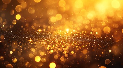 A defocused background with gold glitter that glows throughout Christmas.