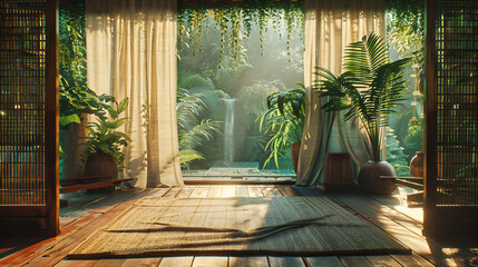 Tropical Retreat: Indoor-Outdoor Harmony, Luxurious Spa Features, and Lush Greenery for Relaxation
