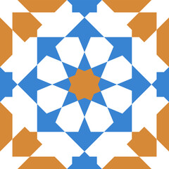 Seamless geometric pattern in arabic style Zellij 