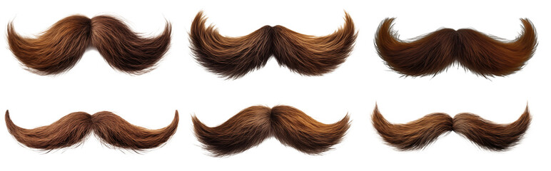 Mustache isolated on transparent PNG Background.	