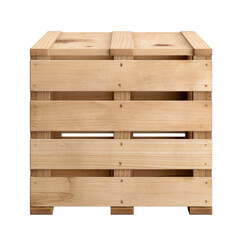 A blank wooden wine crate isolated on transparent background, png