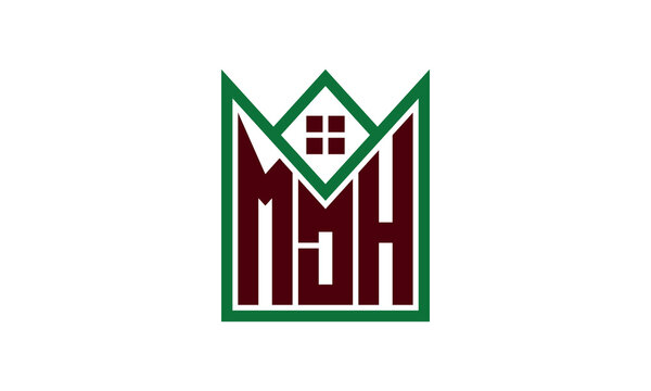 MDH initial letter real estate builders logo design vector. construction, housing, home marker, property, building, apartment, flat, compartment, business, corporate, house rent, rental, commercial