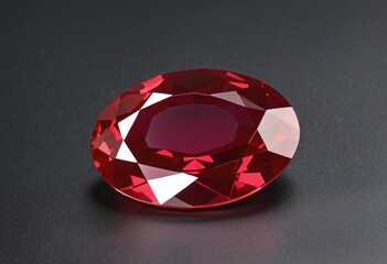 Ruby transparent background, red ruby stone isolated 3d