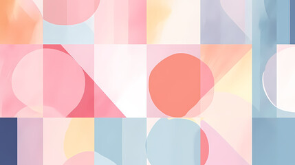 Pastel background with abstract geometric shapes
