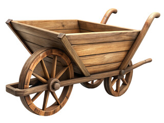 Fototapeta na wymiar wooden wheel cart