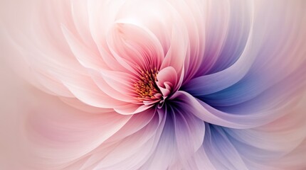 Unique Digital Design Softly Colored Abstract Floral Flow Artwork 