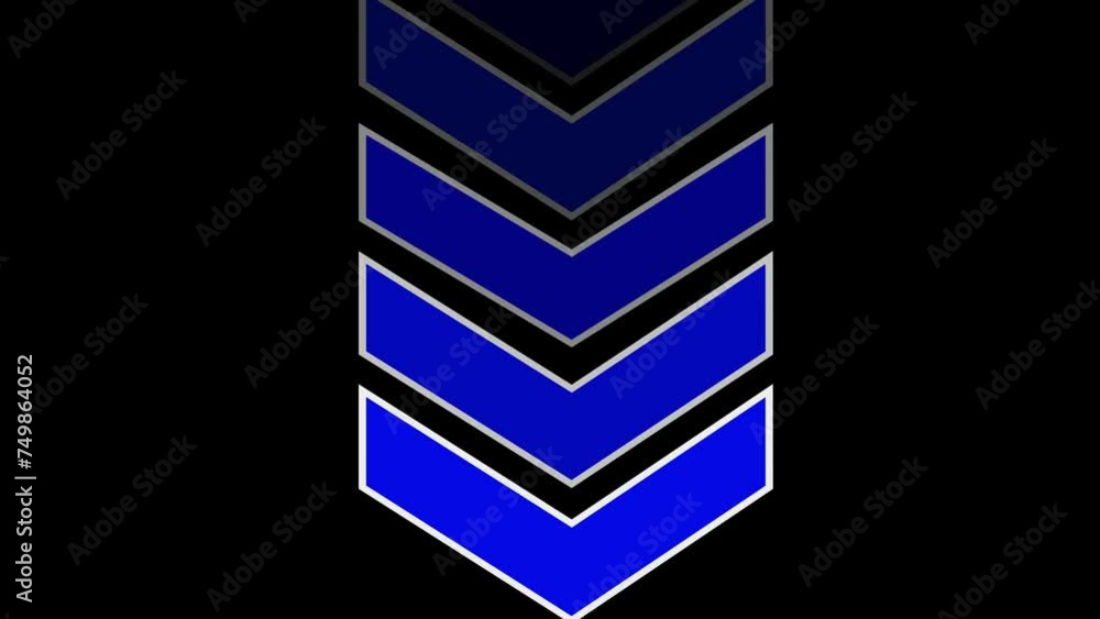 Poster blue arrows indicate the direction of the overlay video layer. swipe-down navigation animation. blin