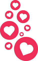 Love and Like Reaction on Social Media, vector Social media concept. Using network for posting and sharing content.