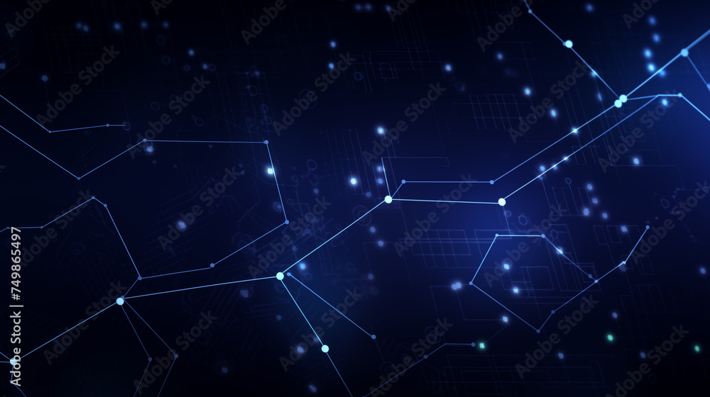 Aufkleber AI Processor chip circuit board Blue tech background template for web banner poster with copyspace for text