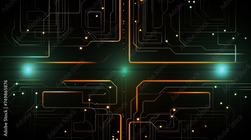 Aufkleber ai processor chip circuit board blue tech background template for web banner poster with copyspace f
